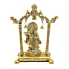 Gold-plated Radha Krishna metal statue, intricately designed, ideal for enhancing your puja room or as a beautiful decorative piece.