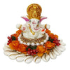 Handcrafted Ganesha idol made of durable polyresin, measuring 10.9 cm x 10.9 cm x 8.99 cm and weighing 350 grams, symbolizing wisdom and prosperity