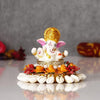 Handcrafted Ganesha idol made of durable polyresin, measuring 10.9 cm x 10.9 cm x 8.99 cm and weighing 350 grams, symbolizing wisdom and prosperity