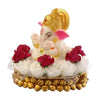 Handcrafted Ganesha idol made of durable polyresin, measuring 8 cm x 8 cm x 8 cm and weighing 250 grams, symbolizing wisdom and prosperity