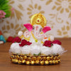 Handcrafted Ganesha idol made of durable polyresin, measuring 8 cm x 8 cm x 8 cm and weighing 250 grams, symbolizing wisdom and prosperity