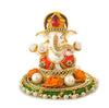 Handcrafted Ganesha idol made of durable resin, measuring 8 cm x 8 cm x 8 cm and weighing 300 grams, symbolizing wisdom and prosperity