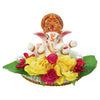 Handmade polyresin Ganesha idol, 12cm tall, intricately designed, ideal for home altar, office decor, or as a thoughtful spiritual gift.