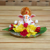 Handmade polyresin Ganesha idol, 12cm tall, intricately designed, ideal for home altar, office decor, or as a thoughtful spiritual gift.