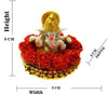 Handmade Ganesha showpiece idol crafted from polyresin, featuring intricate details, measuring 9 cm x 9 cm x 9 cm, ideal for altars and car dashboards