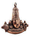 Handmade Lord Tirupati Balaji idol crafted from metal, featuring intricate details and a vintage copper finish, perfect for home or altar decor