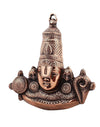 Handmade Lord Tirupati Balaji idol crafted from metal, featuring intricate details and a vintage copper finish, perfect for home or altar decor