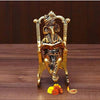 Handmade metal Ganesha showpiece, 14x6x6 cm, 500g, symbolizing wisdom and prosperity. Ideal for home decor, altar, or gifting.