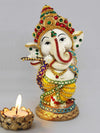 Handmade 500g polyresin Ganesha idol, symbolizing wisdom and prosperity, perfect for home decor and spiritual spaces.