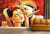 Vibrant Radha Krishna wall sticker showcasing intricate details, ideal for home decor and celebrating Hindu deities and the essence of Hinduism.