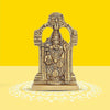 Handcrafted Lord Balaji brass idol in antique yellow finish, measuring 3.2 x 9.9 x 8.6 cm, ideal for home, office, or altar decor. Durable and compact.