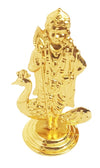 Handmade golden Lord Muruga idol with intricate details and double-sided design, ideal for home, office, or car dashboard decor.