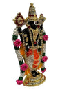 Handmade brass Lord Tirupati Balaji idol with intricate details, ideal for car dashboards, altars, and spiritual decor, showcasing divine craftsmanship.