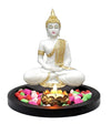 Handcrafted Lord Buddha idol made from premium resin, featuring intricate detailing. Ideal for home decor, symbolizing peace and tranquility