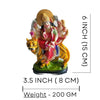 Marble dust statue of Mata Sherawali (Goddess Durga), intricately designed with vibrant colors, ideal for home decor, altars, or gifting