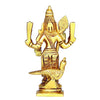 Handmade mini Lord Murugan brass statue showcasing intricate details and a rich golden finish, ideal for car dashboards or home altars.