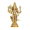 Handmade mini Lord Murugan brass statue showcasing intricate details and a rich golden finish, ideal for car dashboards or home altars.