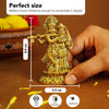 Pure brass Radha Krishna murti, intricately crafted, ideal for enhancing your puja room or as a beautiful decorative piece.