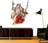 Colorful Radha Krishna wall sticker showcasing the beauty of Hindu deities, ideal for enhancing spirituality in various home settings.