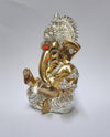 Compact resin Ganesha idol for car dashboard, 5.1x5.1x8.9 cm, 300g, symbolizing spiritual protection and blessings. Perfect for travel and Hindu faith gifting.