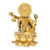 Handmade brass Saraswati idol, intricately designed, depicting the goddess of knowledge and arts seated gracefully on a swan.