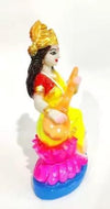 Handmade marble Saraswati idol, intricately designed, depicting the goddess of knowledge and arts with exquisite detailing.