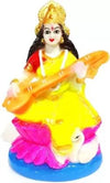 Handmade marble Saraswati idol, intricately designed, depicting the goddess of knowledge and arts with exquisite detailing.