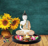 Elegant Lord Buddha statue made from high-quality resin, featuring intricate hand-carved details and a serene expression, ideal for home decor and meditation