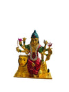 Handcrafted brass statue of Goddess Sherawali, symbolizing divine power and protection, ideal for home, office, or puja mandir