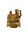 Handcrafted brass statue of the Shiv Parivar, depicting Lord Shiva, Goddess Parvati, and Lord Ganesha with intricate detailing.