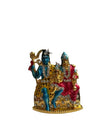 Handcrafted brass statue of the Shiv Parivar, depicting Lord Shiva, Goddess Parvati, and Lord Ganesha with intricate detailing.